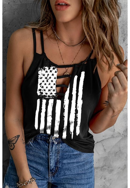 Polyester spaghetti strap tank cheap