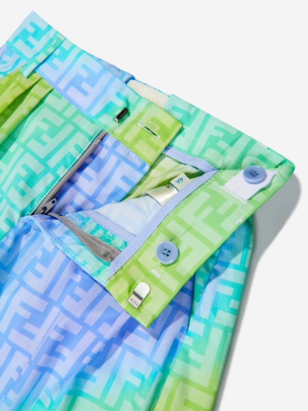 Introducing Fendi's latest novelty ‚Äì the Boys Metaverse Bermuda Shorts in Multicolour. A quintessential summer delight, the shorts combine style, comfort and high-quality Italian craftsmanship. Key features include: Expertly Crafted in Italy: High-end design meets durability which prolongs wear. Vivacious Prints: The colourful and playful design makes for a unique statement piece, ensuring your boy stands out in style. Luxurious Comfort: Made with top-grade materials, these shorts provide unmatched comfort for all of your child's summer adventures. Revamp your Boys wardrobe: Treat your child with Fendi's Boys Metaverse Bermuda Shorts and bring a multicoloured splash of style and luxury! Order now!