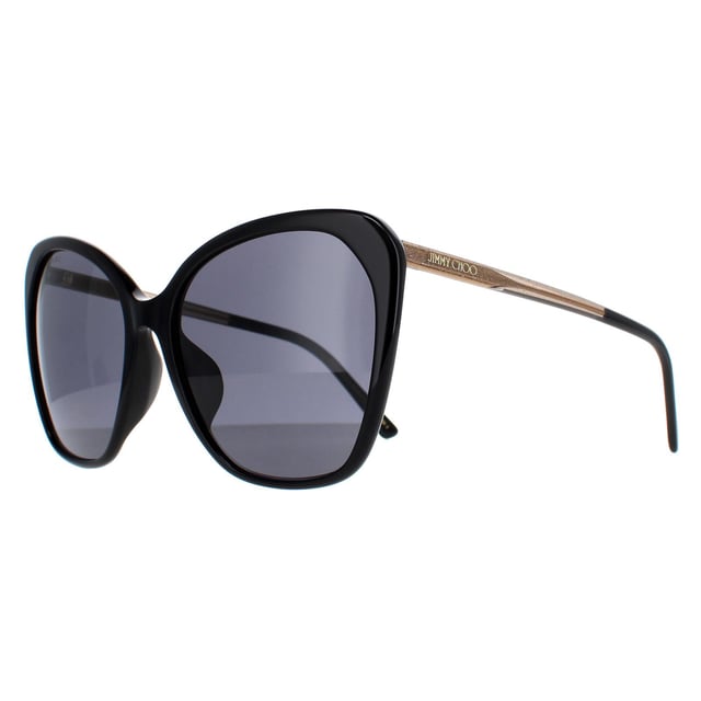Jimmy Choo Butterfly Womens Black Grey ELE/F/S  Sunglasses are a modern butterfly frame, enhancing your facial features while providing optimal sun protection. The high-quality acetate material used in their construction ensure durability and comfort, making them the ideal companion for both everyday wear and special occasions. The Jimmy Choo logo features on the temples for brand authenticity.
