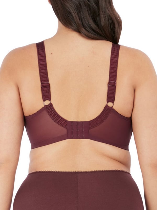 Elomi Cate Full Cup Underwired Bra. With a three piece cup, side support panel and a sheer embroidered top cup. Product is hand wash only.