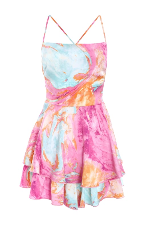 - Satin finish - Marble print - Cowl neckline - Cami straps - Model height: 5' 7" - Model wears uk 8 / us 4 / eur 3 - Always check the care wash label - Cool hand wash with mild detergent