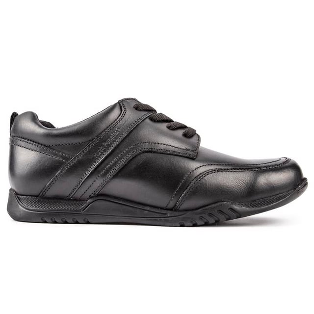 Si los zapatos escolares necesitan funcionar y verse bien. prueba lo elegante. pero elegante y cómodo Hush Puppies Harvey. Estos zapatos negros con cordones. con cuello acolchado en el tobillo. detalles de costura. Cuentan con una plantilla microfresh y una parte superior fabricada en piel de alta calidad.
