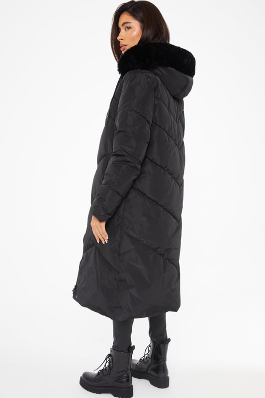 Faux Fur Hood Parka Jacket