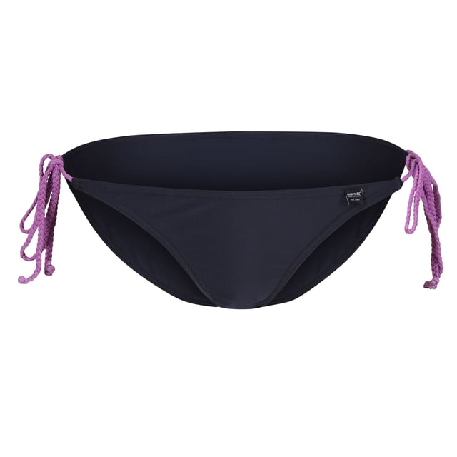 85% Recycled Polyester, 15% Elastane. Fabric: Stretch. Design: Contrast Detail. Fastening: Side Tie. Branded Tab. Fabric Technology: Durable. Sun Rating: UPF 50+.