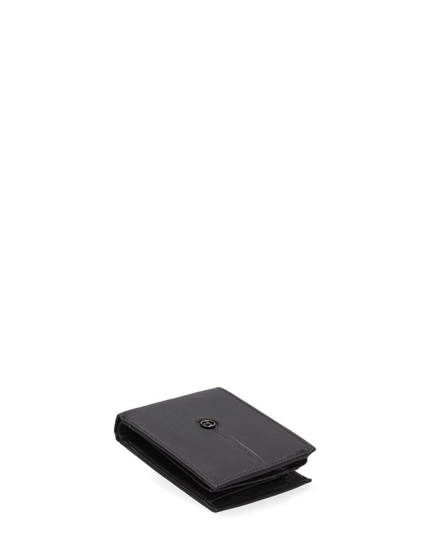 Cartera de hombre. El cierre está ausente. Los bolsillos internos son tarjeteros. Los bolsillos externos están ausentes. Falta la correa para el hombro. Falta el mango. Hay un compartimento interno. El material exterior es 100% Piel Auténtica. Internamente no está forrado. Medidas: 12x9,5x2 cm. Producto de moda