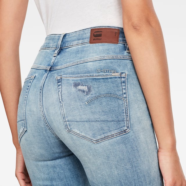 G Star RAW 3301 High Skinny Ripped Edge Ankle Jeans