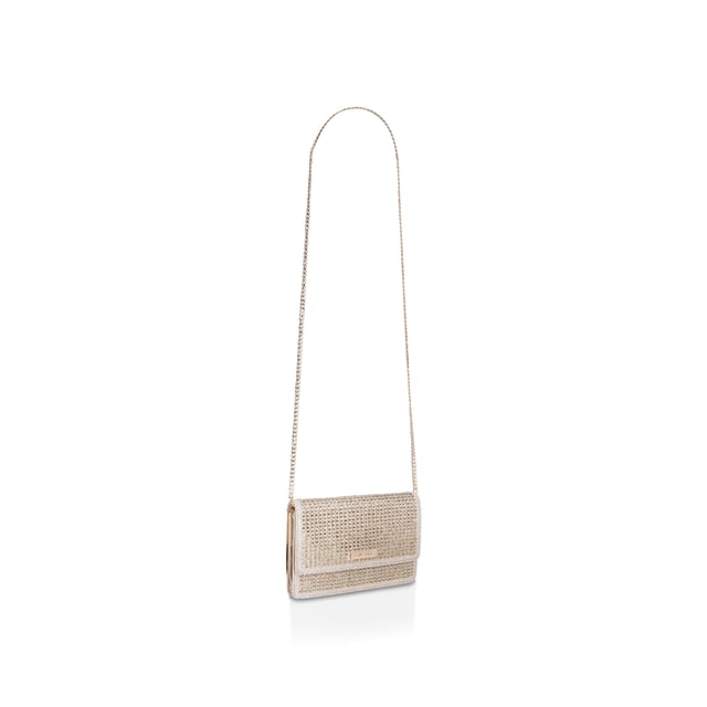 Carvela gold sales clutch bag