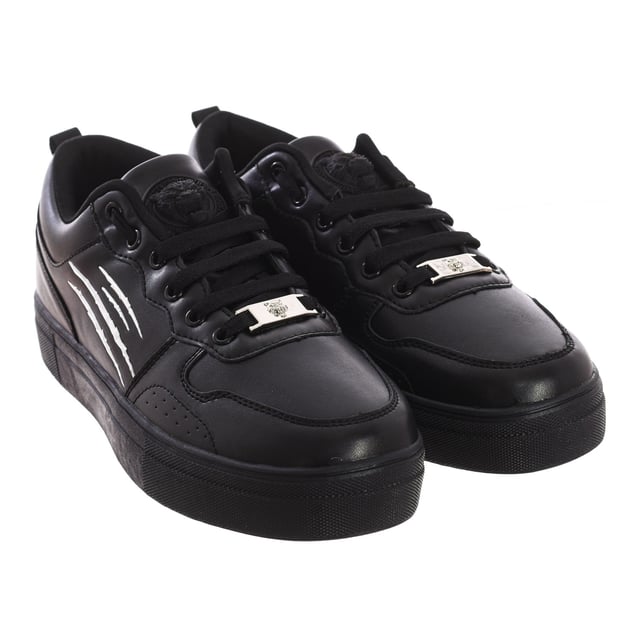 Plein Sport sports shoes.
 Mid-height sports shoes, ideal for everyday wear.
 Comfortable and breathable fabric.
 Brand name engraved on the back.
 Badge on the tongue.
 Claw print on the side.
 Adjustable with laces.
 Seams seen in tone.
 Composition: Exterior: Synthetic; Interior: Textile+leather; Sole: Synthetic
 Care:
Clean with a damp cloth.