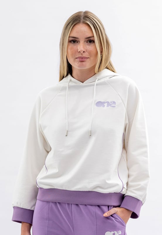 Tom Barron Damen-Hoodie mit Stickerei und geripptem Trainingsanzug-Set mit Seitenbesatz