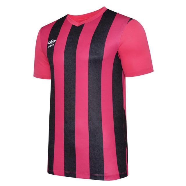100% Polyester. Design: Logo, Marl, Stripe. Neckline: Self Fabric, V Neck. Sleeve-Type: Short-Sleeved. Curved Panels. Fabric Technology: Lightweight.