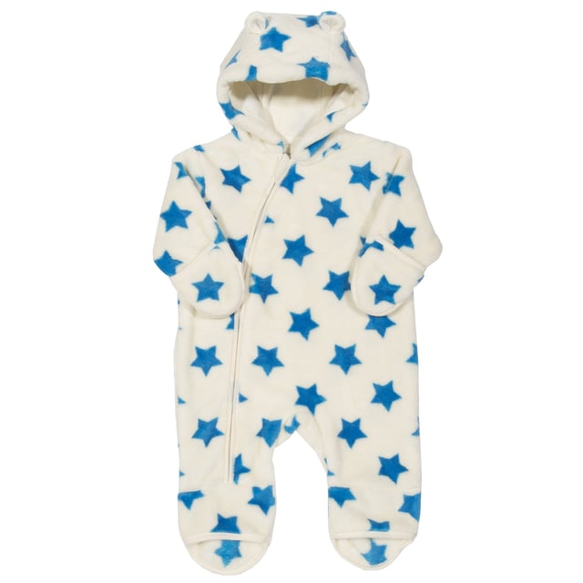 This cosy and cute little hooded onesie made from our super cosy fleece is perfect for little ones who are on the go or relaxing. Created using our super star print in china blue which will be sure to become a firm favourite in the colder months.