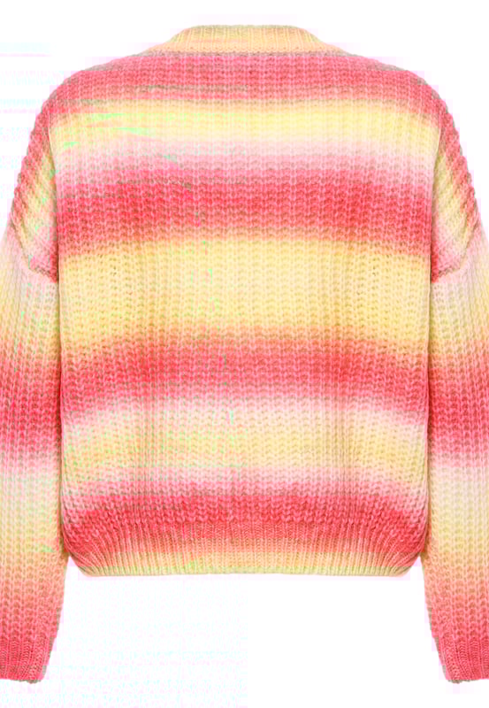 Grof gebreid en gemaakt van zachte garens, overtuigt deze myMo damestrui door zijn frisse, gedegradeerde kleurverlopen. De losse pasvorm eindigt in geribde manchetten.  Pullover trui