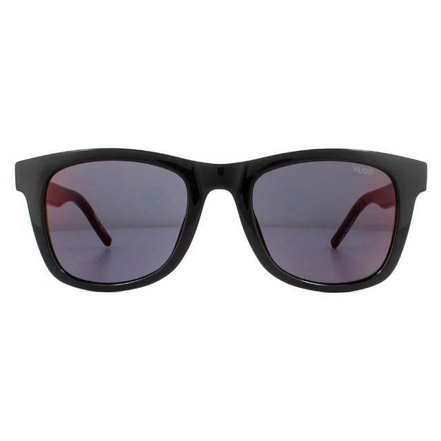 Hugo by Hugo Boss Sunglasses HG 1070/S 807 AO Shiny Black Red Mirror are a modern rectangle style with Hugo branded temples and mirrored lenses