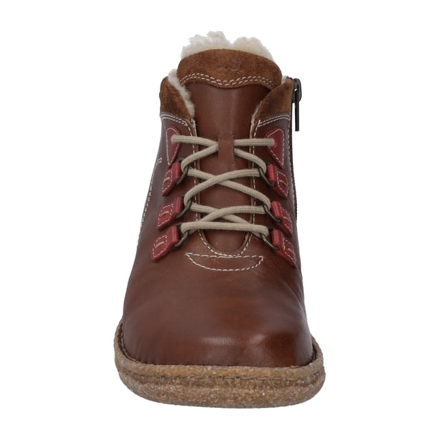 Herbst und Winter-Zeit ist Stiefeletten-Zeit. Genieße diese schöne Zeit im Jahr mit unserer braunen Damen-Stiefelette. Diese braune Stiefelette wird von uns aus einer geschmeidigen Leder-Kombination gefertigt. Die komfortable Schnürung gibt dem Fuß beim Gehen und Stehen besten Halt. Für die kalten Tage ist der Schuh mit hochwertigem Plüsch warm gefüttert. Die herausnehmbare Sohle kannst Du einfach wechseln. Die präzsie Handnaht zeichnet diese Stiefelette aus. Weite G ist die Komfortweite für alle normal gebauten Füße. Mit Neele 57 hast Du einen alltagstauglichen Begleiter für die Freizeit an Deiner Seite.