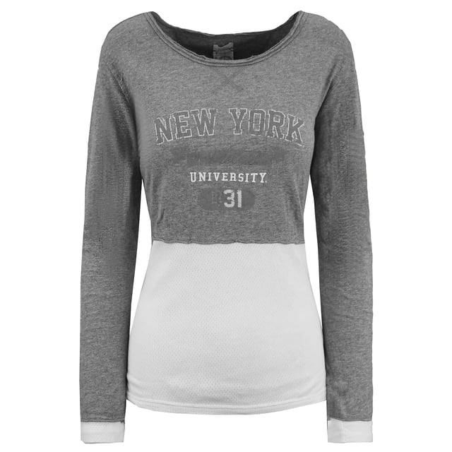 Champion University Apparel Long Sleeve Crew Neck Grey Womens Top 106042 1149