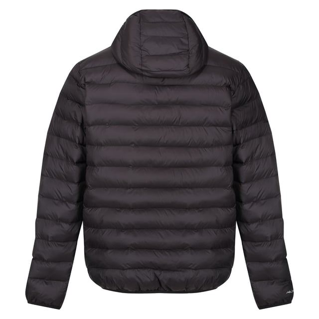 Material: 100% Polyamide. Fabric: Baffled, Synthetic Down Touch. Design: Logo. Fabric Technology: DWR Finish, Insulating, Lightweight. Neckline: Hooded. Sleeve-Type: Long-Sleeved. Padded. Cuff: Stretch Binding. Hood Features: Grown On Hood, Stretch Binding. Pockets: 2 Lower Pockets, Zip. Fastening: Full Zip. Hem: Stretch Binding. Denier: 20D. Sustainability: Feather-Free, Made from Recycled Materials.