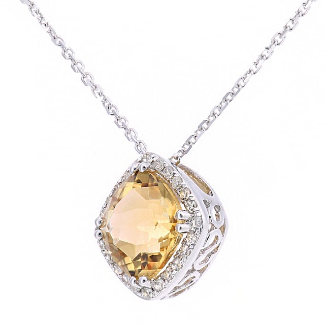 9K (375) Yellow Gold: 1.6gr; # Diamond: 0.05ct; # Citrine: 1.39ct