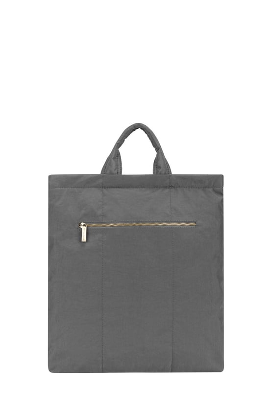 Made from our signature nylon, the Portrait Nylon Tote is the perfect way to carry all your everyday essentials. Featuring a padded carry handle and adjustable crossbody strap with a clip off function. Features: , Zip top opening, Front oversized flap over zip pocket, Rear zip pocket, SMITH & CANOVA antique brass logo, Branded antique brass zips, Padded grab handle, Adjustable crossbody strap (detachable), Internal 15 inch padded laptop sleeve, Internal zip pocket, 2 Internal mobile phone slip pockets - fits normal and plus size smart phones, 2 Internal pen slip pockets Style Ref: 92682 DKGREY