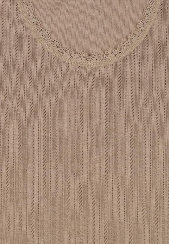 Stay warm with this 2-pack of snug fit thermal tops, featuring a classic crew neck, short sleeves, and a soft ribbed texture with delicate lace trim.