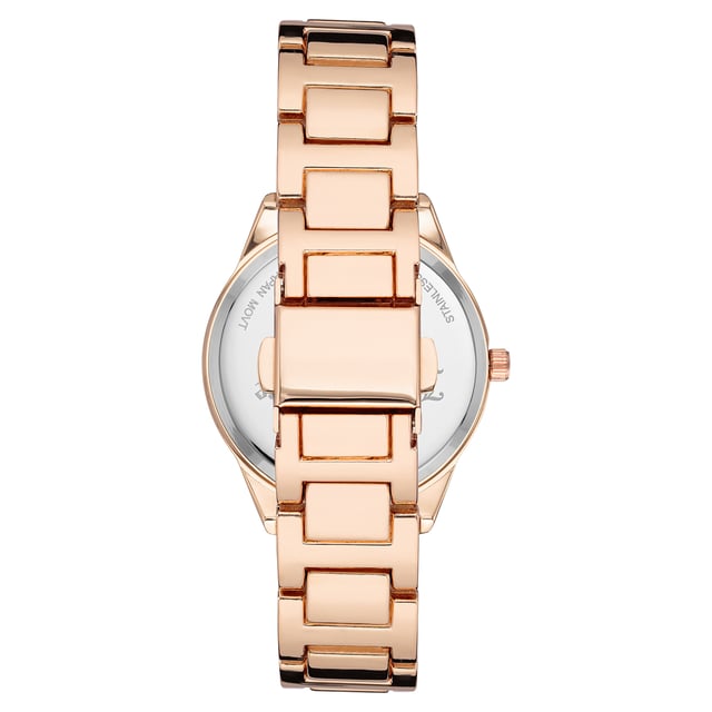Gender
Women


Main color
Rose Gold


Clockwork
Quartz: Battery


Display format
Analog


Water resistance
0 ATM


Closure
Folding Clasp


Functions
No Extra Function


Case color
Rose Gold


Case width
34mm


Case length
34mm


Facing
None


Wristband color
Rose Gold


Strap connecting width
15mm


Wrist circumference (max.)
21.5mm


Shipment includes
Watch Box, Documentation


Style
Fashion


Case height
9mm


Glass
Mineral Glass


Display color
Silver


Power reserve
No automatic


bezel
none