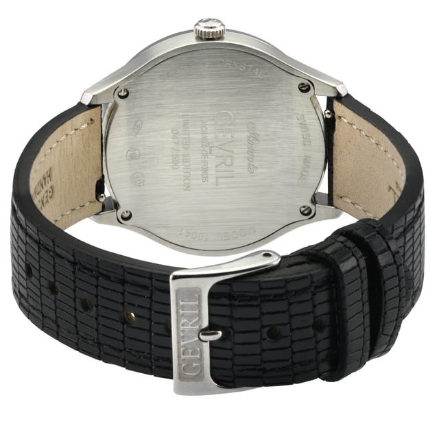 Only once in a lifetime is such a breathtaking stunner achieved in design, and Gevril’s Morcote collection is a standout timepiece with a fresh, simple take on classic beauty.

From picturesque inspiration and a historically preserved land, this collection is a classic named after one of the most beautiful villages in Switzerland. Much like the land that inspired its design, Morcote features colors and metals from mother nature to elegant effect. Like sloping mountain curves meeting a lake, the 36mm brushed polished case encompasses a stunning mother of pearl dial that does not shy away from its namesake’s moniker “the Pearl of Ceresio”. The true mark of this watch, the remarkable dial, features 12 cultured diamonds as time indices. And, not to be outdone, this collection features an option for a, nearly unmatched, diamond count of one and a half carats in 80 Cultured diamonds on the case accentuating nature’s beauty with opulence and organic, clean lines. Each watch comes with a genuine Italian leather strap with tang buckle that boldly represents the best of land and sea in a monument of nature itself. 

Escape into Morcote, because beauty this gracious deserves admiration. More than a watch, Morcote is an experience to behold.


Gevril 10041 Women's Morcote Swiss Quartz Diamond Watch

Gevril Women's Swiss Diamond Watch from the Morcote Collection
36mm SS Brushed Polished Case, White MOP Dial
12 Cultured Diamonds on Dial, Clarity VS, Color FG
Push Pull crown
SS Screw in case back, Limited Edition 01/500
Genuine Italian Black Leather Strap with Tang Buckle
Anti-reflective Sapphire Crystal
5 ATM (50 Meters 165 Feet)
Swiss Quartz Movement Ronda 762