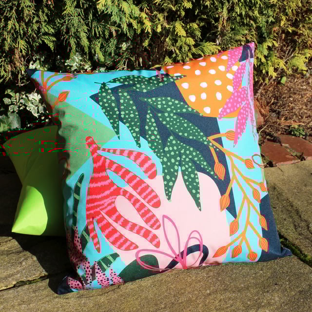 Bold, brave, vivid, the Coralina outdoor cushion would make a statement in any outdoor space, mix with other printed accessories and bold colours to emphasise the maximalist vibe, or layer up with neutrals to make a statement.