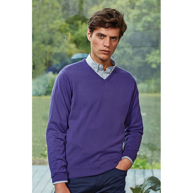 Baileys heren v-hals trui 100% katoen Turquoise
