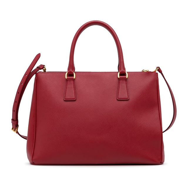 Vintage Prada Saffiano Lux Galleria Double Zip Red