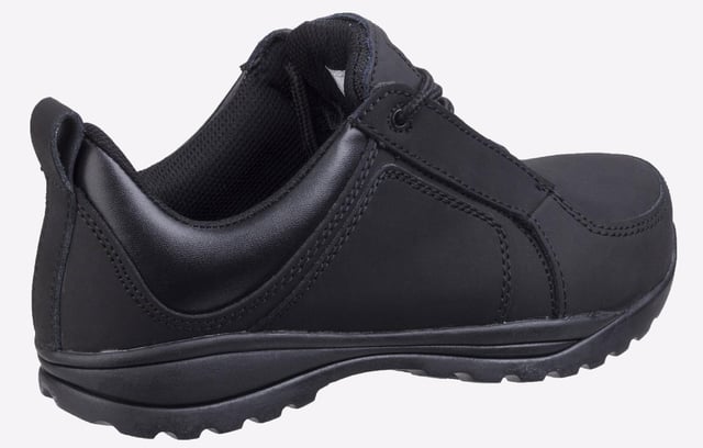 A lightweight safety shoe with rubber sole to 300 degrees, heat resistant, SRC slip and anti-static penetration protection sole.
- Amblers Safety FS59C Ladies Safety
- Action Nubuck Leather
- Hidden Lace Looping System
- Pull on Loop
- Padded collar
- Heat resistant rubber outsole
- Lightweight Composite Toe Cap and Midsole
- Meets EN ISO 20345:2011 Safety footwear standards
- Antistatic protection and energy absorbing heel