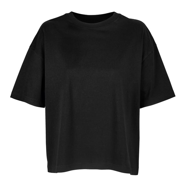 100% Bio-Baumwolle. Gewebe: Angerauht. Design: Unifarben. Passform: Übergroß. Seitennähte, Ausschnitt mit Band, Doppelnadel-Stich, Größenetikett ohne Markennamen. GSM (Gramm pro Quadratmeter): 180. Nachhaltigkeit: Amfori-Freigabe, BSCI, Fair Wear geprüft, Oeko-Tex Standard 100 zertifiziert, PETA-geprüftes Vegan, REACH. Rundhalsausschnitt, Gerippter Kragen. Kurzärmlig.