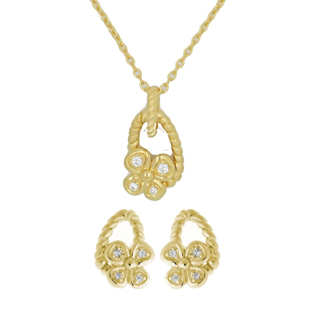 This Orphelia Set: Chain-Pendant + Earrings in Gold is made of the highest quality allergy free 925 Sterling Silver. The Orphelia Women's 925 Sterling Silver Set: Chain-Pendant + Earrings - Gold SET-6020/2 comes delivered in a beautiful gift box and has a two year warranty - the perfect gift to spoil yourself or a loved one.
