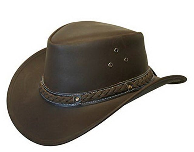 Cuero auténtico engrasado, estilo clásico del oeste. La corona está adornada con una banda trenzada. Duradero, pero elegante y ligero, con una banda trenzada. Calidad increíble. 100 % cuero de grano completo con acabado engrasado, artesanía de primera calidad, precio excelente, cuero engrasado, banda: cuero trenzado, color: negro, marrón y tostado