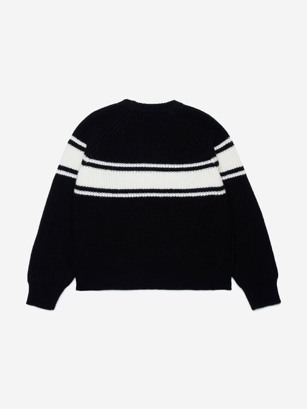 Discover the Marni Kids Striped Jumper in Black for AW2024, a chic essential for both boys and girls. Crafted with precision, it's an ideal addition to any discerning young wardrobe. Key features include: **Luxurious Craftsmanship**: Expertly made using premium materials for durability comfort. **Versatile Style**: Classic black hue with striking stripes ensures easy pairing with any outfit. **Designer Appeal**: A touch of luxury from the revered Marni brand.Elevate your child's style this season with this exquisite piece!
