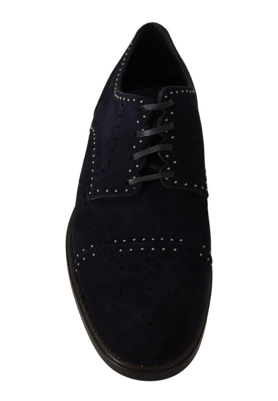 Dolce & Gabbana Men's Blue Suede Leather Derby Studded Shoes Brand new with tags
100% Authentic Dolce & Gabbana
Lace-up derby shoes
Blue color with silver studs
Round toe
Leather sole
Made from 100% suede
Rubber soles for added comfort
Prominent logo details
Exclusively made in Italy
High craftsmanship
Material: 100% Suede