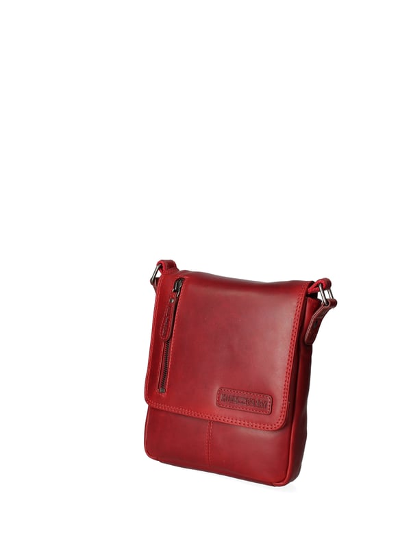 als man Crossbody tas met magnetische knoopsluiting. één met ritssluiting en één open binnenzak. één voorkant met ritssluiting en één achterkant met externe zakken met rits. verstelbaar in lederen schouderband. ontbrekend handvat. één binnenvakken. CrossbodytasHeren extern materiaal gevoerd met polyester binnenkant. Afmetingen: 20x22x6 cm. Modeproduct