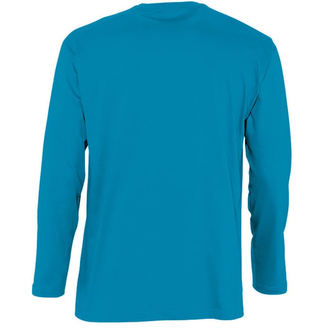 Geklebter Nacken. Gerippter Halsausschnitt. Schlauchförmiger Körper. Zwillingsnadel im Nacken, gesäumte Ärmel und Saum. Stoffgewicht: 150 g/m². Material: 100% ringgesponnene, halbgekämmte Baumwolle. Brustumfang (Passform): S(36/38), M(38/40), L(41/42), XL(43/44), XXL(45/47).
