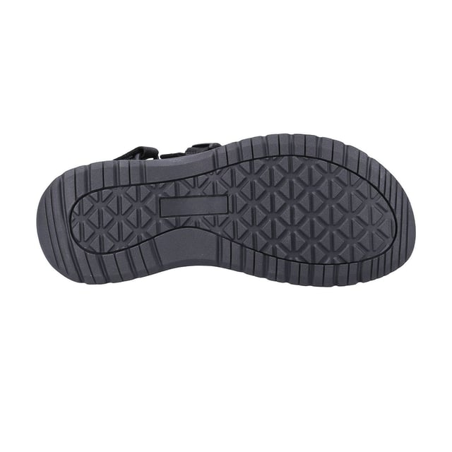 Upper: Textile. Insole: EVA. Outsole: EVA. Lightweight. Flat. Design: Logo. Toe Style: Open. Fastening: Buckle, Hook and Loop, Triple Bungee Strap.
