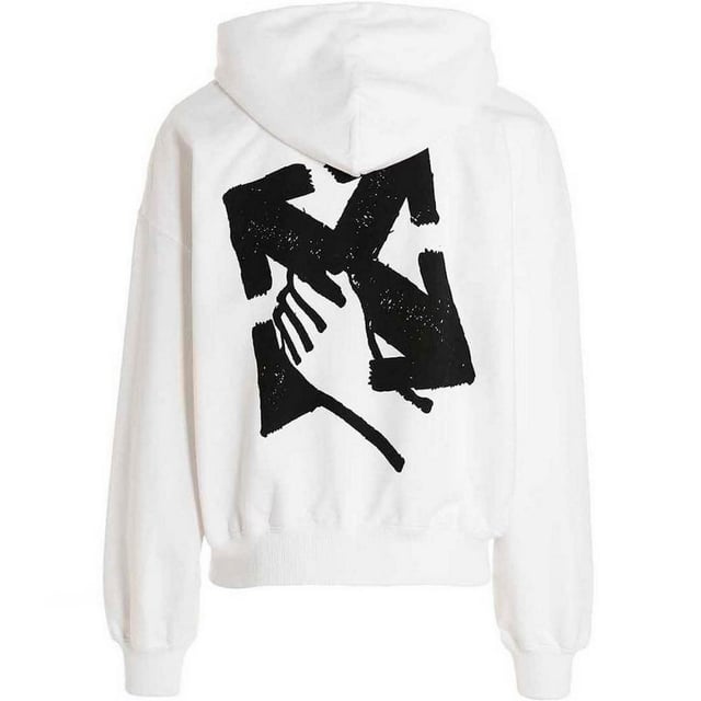 Off White Hand Pfeil Boxy Wei bergr e Hoodie