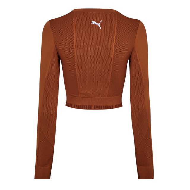 Puma Womens Evoknit Seamless Long Sleeve Crop Top