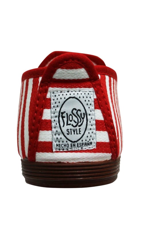 Estilo hilo dossy corella unisex alpartrille slip on plimsolls zapatos 55110 raya roja