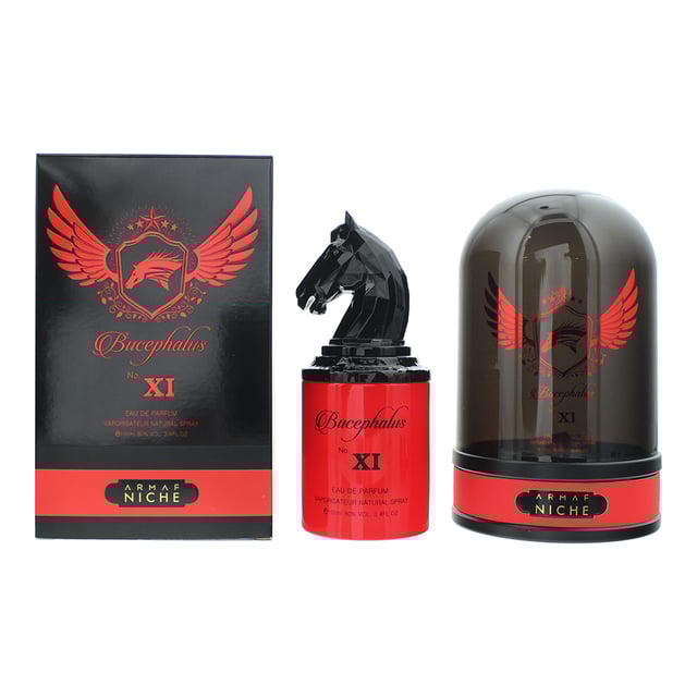 Bucephalus XI, launched in 2019, is an oriental woody fragrance for men by Armaf. Perfect for Spring, Summer and Fall, this fragrance can be worn throughout the day and night. This fragrance contains top notes of Bergamot, Blackcurrant and Pineapple. Middle notes of this fragrance are jasmine, Myrrh and Rose with base notes of Ambergris, Musk, Oakmoss and Vanilla.