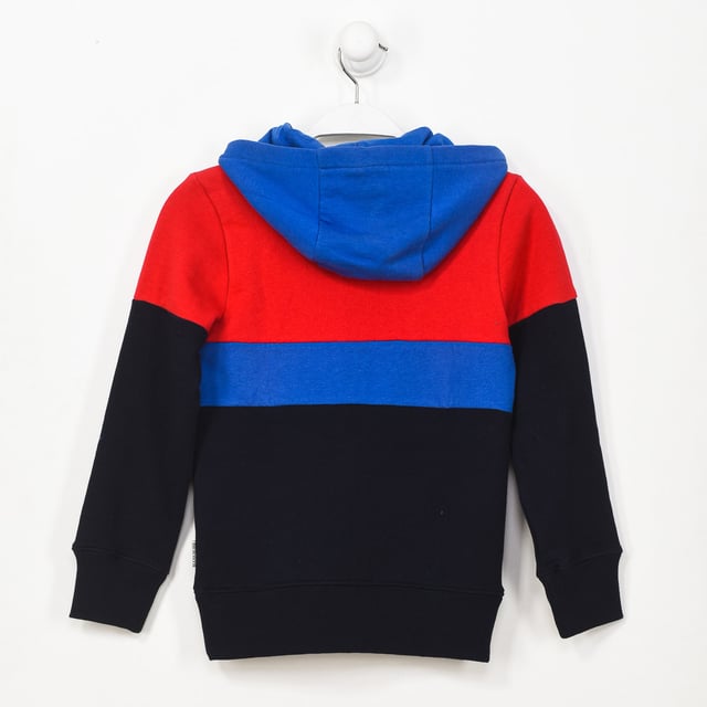 Sudadera con capucha Napapijri.
Color Rojo-azul-negro
Sudadera con capucha y cremallera.
Manga larga con acabado acanalado.
Nombre de la marca estampado en frontal.
Costuras vistas a tono.

Composición:  100% Poliester

Lavar máximo a 30ºC.
- No planchar.
- Permite usar secadora.
- No usar lejía.
- No admite el lavado en seco.
