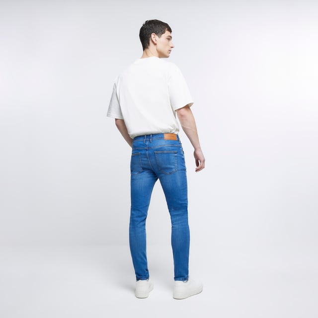 River Island Mens Skinny Jeans Blue Fit