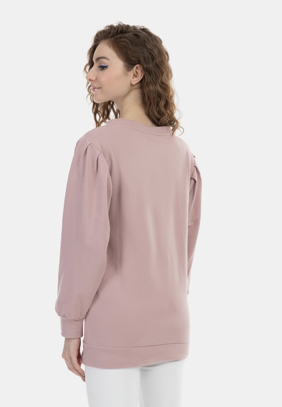 Het lange sweatshirt van myMo, gemaakt in Italië, is net zo comfortabel als trendy. De zachte katoenmix draagt ​​comfortabel en dankzij de plooien op de schouder heeft de pasvorm een ​​moderne twist. Ribgebreide manchetten maken het model compleet.  Sweatshirt