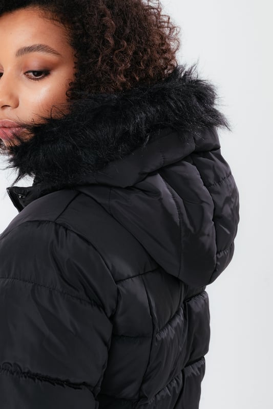 hype black padded coat
