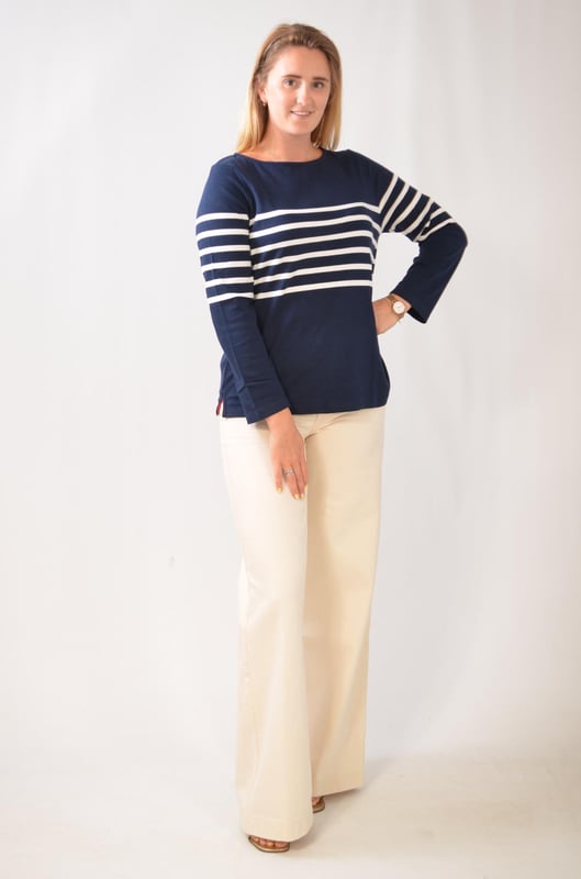 A take on the classic Breton top in a variety of navy white or pink stripes. A wardrobe staple made from lightweight supersoft cotton, with a curved hem for a flattering fit. Style with jeans and trainers on days off. Because stripes always look good.
Fit: Regular, Sizing: As expected