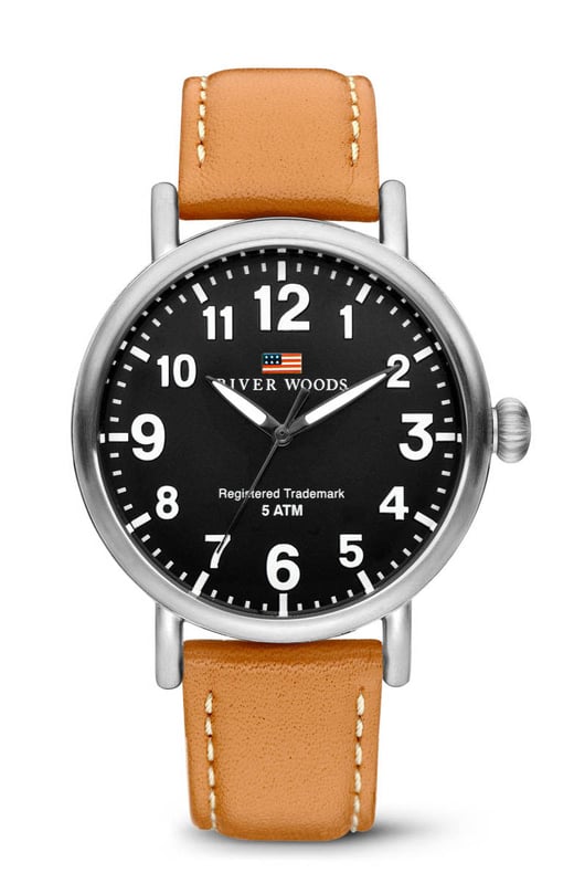 This River Woods Sacramento Analogue Watch for Men is the perfect timepiece to wear or to gift. It's Silver 42 mm Round case combined with the comfortable Brown Leather watch band will ensure you enjoy this stunning timepiece without any compromise. Operated by a high quality Quartz movement and water resistant to 5 bars, your watch will keep ticking. Precision, comfort, convenience - a good watch will give it all to you - perfect gift for any occasion -This Analogue watch has a function: Luminous Hand High quality 21 cm length and 19 mm width Brown Leather strap with a Buckle Case diameter: 42 mm,case thickness: 9 mm, case colour: Silver and dial colour: Black
