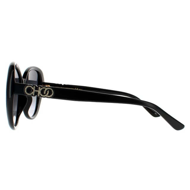 Jimmy Choo Sunglasses AMIRA/G/S 807 9O Black Dark Grey Gradient are a butterfly shape made from lightweight acetate. The slim branded temples provide brand authenticity.