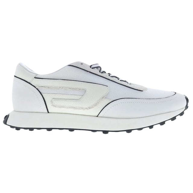 Diesel S-Racer White Sneakers Diesel White Trainers, Fabric Upper, Lace Fasten, Rubber Sole, White Sneaker