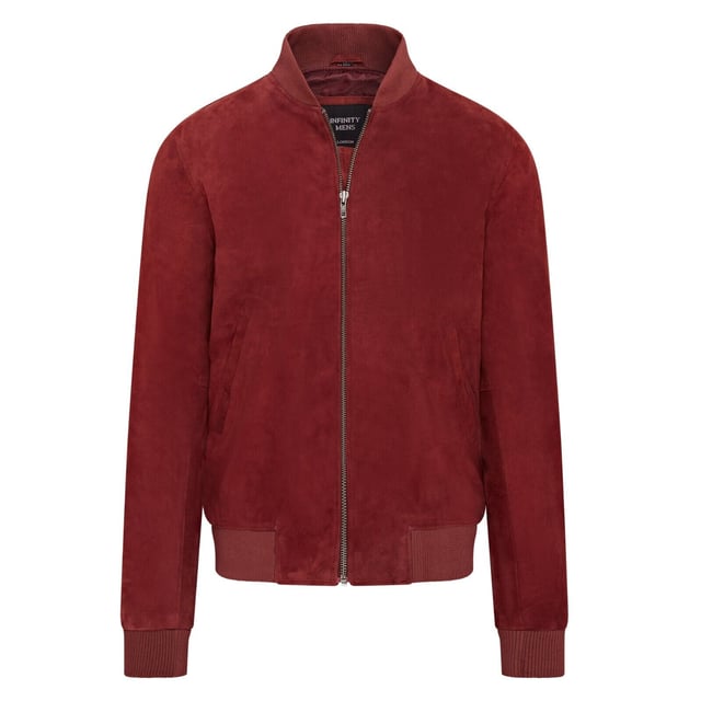 Introducing the Men's Varsity Suede Leather Bomber Jacket, a refined take on the classic MA-1 flight jacket. Crafted from 100% soft goat suede, this jacket offers exceptional durability and a supple drape. The exposed zip front features a wide, quilt stitch zip stand, complemented by a rib knit collar, cuffs, and hem for added warmth and a sleek silhouette. With four pockets�two at the waist and two inside, including a secure zipped pocket�this fully lined jacket combines style and functionality seamlessly.

� Made from 100% soft goat suede for durability and comfort
� Exposed zip front with quilt stitch zip stand
� Rib knit collar, cuffs, and hem for insulation
� Four pockets: two waist and two interior, one with a zip
� Fully lined interior for added warmth and comfort